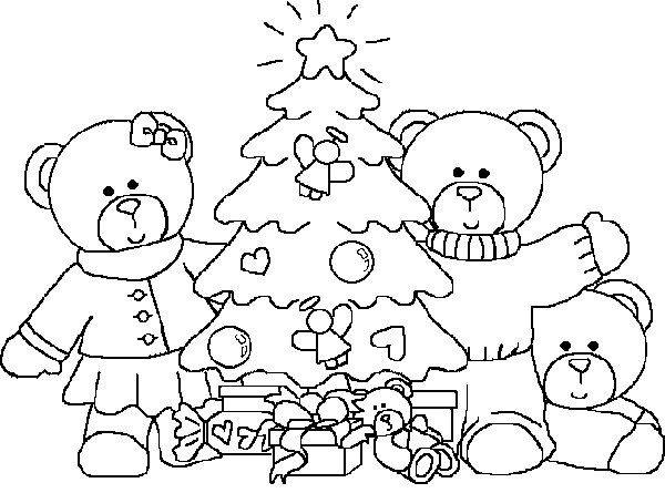 Dibujos de Navidad con árboles para Pintar
