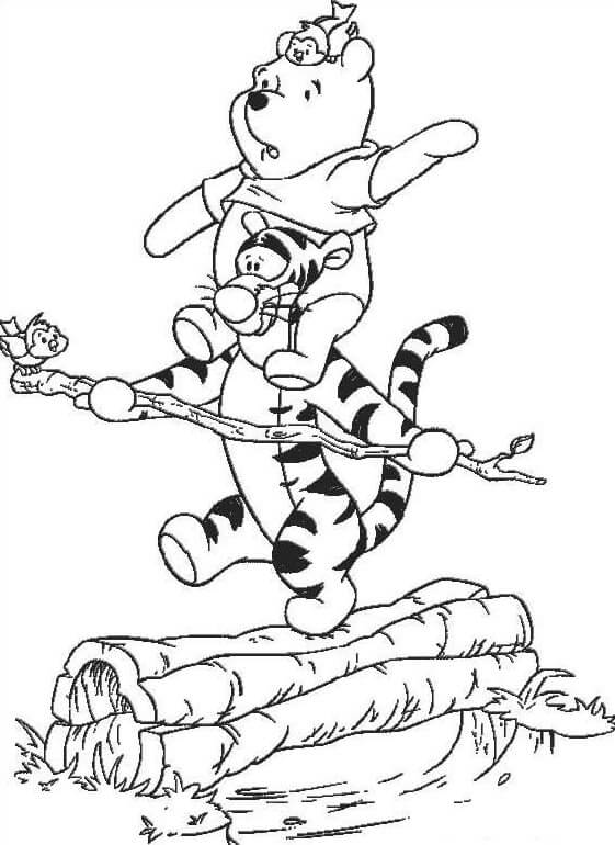 Dibujo de tiger y pooh para colorear