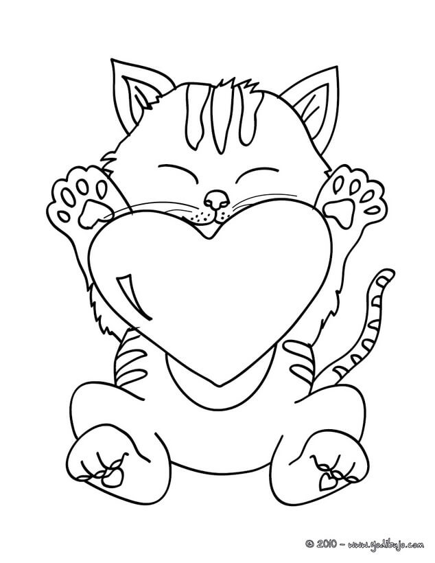 dibujo de gato corazonado de amo