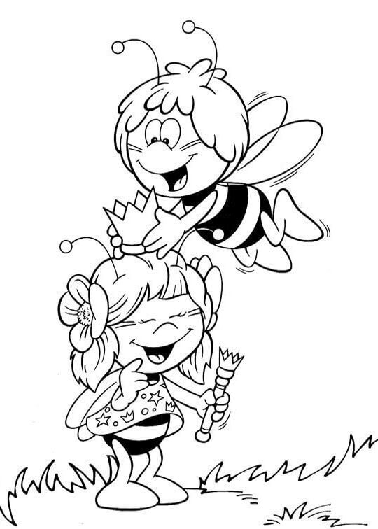 dibujo de la abeja maya enamorada