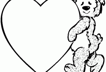 dibujo de oso corazonado para pintar