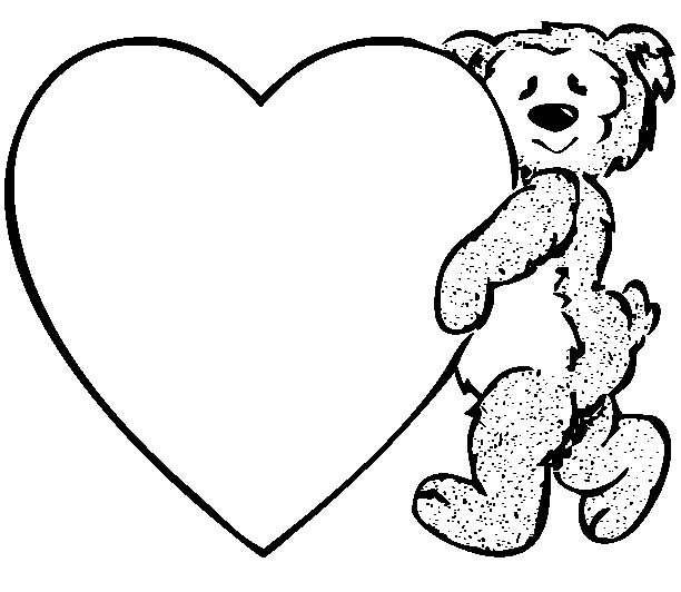 dibujo de oso corazonado para pintar