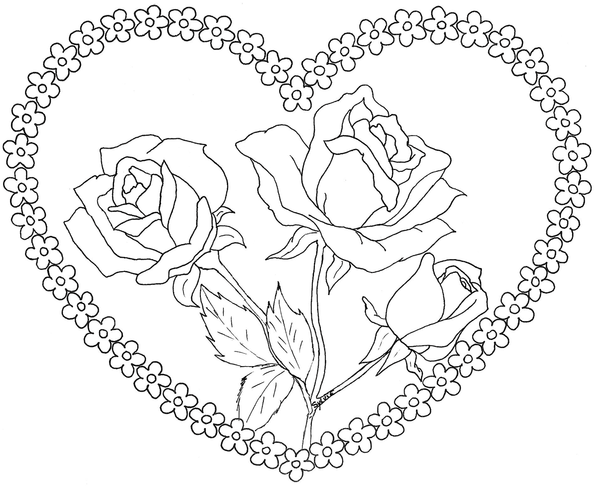 dibujos colorear san valentin rosas