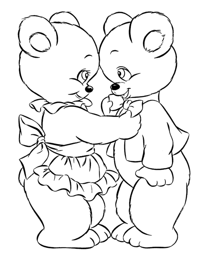 dibujos para colorear osos enamorados