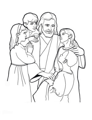 Dibujos de de jesus y los niños para pintar y colorear