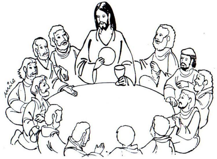 Dibujos de jesus de la ultima cena para pintar
