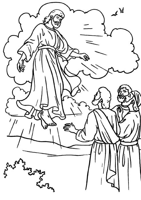 Dibujos de la ascencion de jesus para colorear