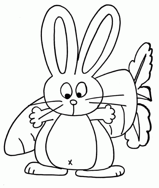 Dibujos para pintar Conejo y Zanahoria