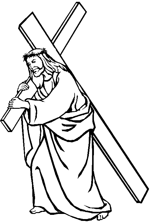 Dibujos de jesus cargando su cruz para pintar