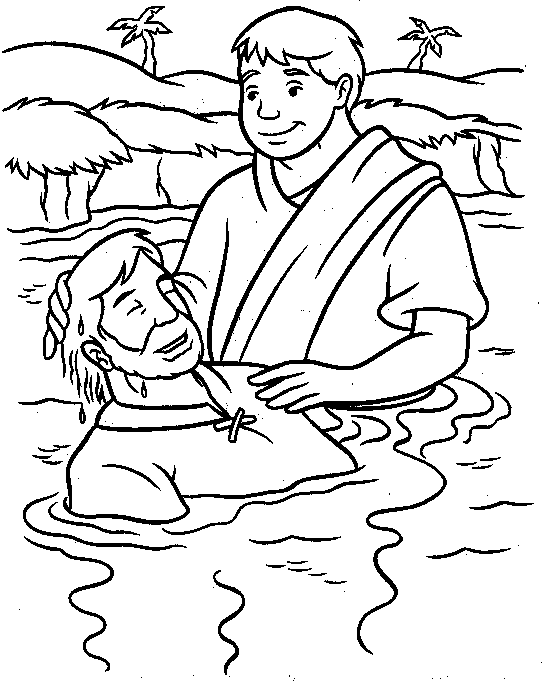 Dibujos del bautismo de jesus para colorear y descargar