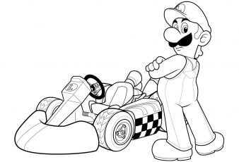Dibujos para colorear kart de Luigi