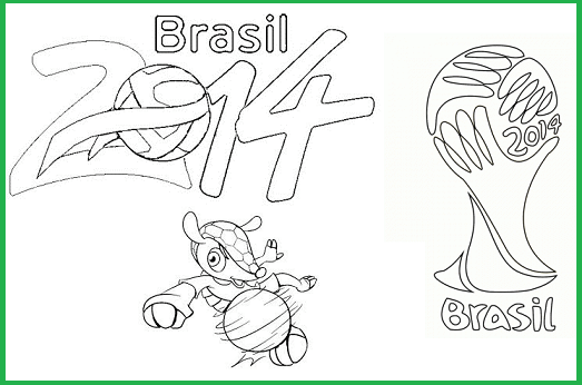 Dibujos para colorear Mundial Brasil 2014