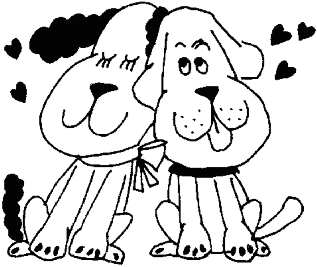 Dibujos de perritos enamorados
