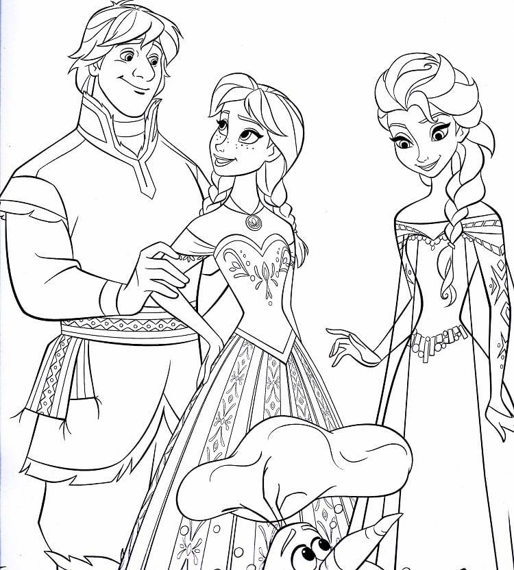 Dibujos de disney Kristoff Princesa Anna y Elsa