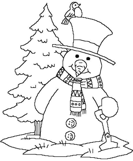 muñeco de nieve de navidad para pintar